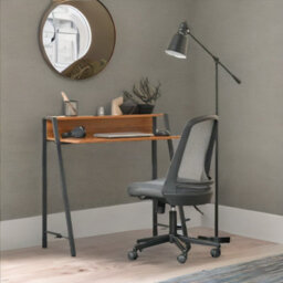 Rafaelo Mobilia 84Cm Walnut Wide Computer Desk With Metal Frame - thumbnail 3