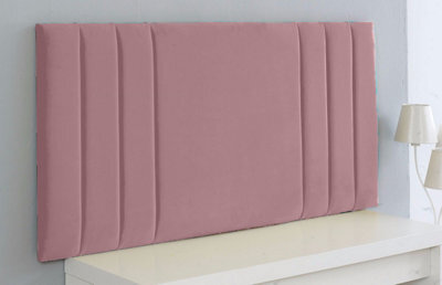 "Adore Designs Rio Plush Velvet 4Ft6 Double 20"" Headboard - Pink"