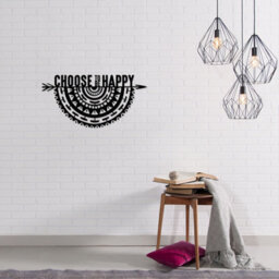 "Decortie Modern Metal Wall Art ""choose To Be"" Home Ornament Decorative Minimalist Design Hanging Wall Sculpture, Black" - thumbnail 3