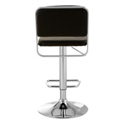 Orsina Black Seat And Chrome Base Bar Stool, Adjustable Height Kitchen Bar Stool, Footrest Swivel Barstool - thumbnail 4