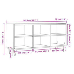 Berkfield Sturdy Tv Cabinet Smoked Oak 103.5X30X50 Cm Engineered Wood - thumbnail 9