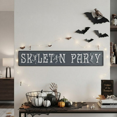 Garden Greatness Spooky Metal Skeleton Party Sign - image 1