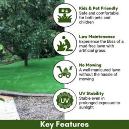 "Premership 40mm Artificial Grass, Premium Outdoor Artificial Grass, Pet-Friendly Fake Grass-3M(9'9"") X 4M(13'1"")-12M²" - thumbnail 2