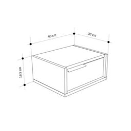 Decortie Eco Floating Bedside Table W/drawer Modern Nightstand Wall-Mounted Space Saver Metal Handle Bedroom Ash Green, Oak - thumbnail 3