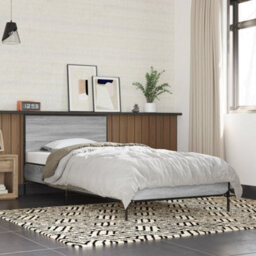 Berkfield Bed Frame Without Mattress Grey Sonoma 75X190 Cm Small Single - thumbnail 1