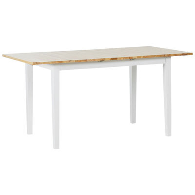 Beliani Extending Dining Table Houston Light Brown/ White 120/150 Cm 90 Cm Pine Wood - image 1