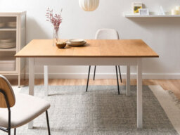 Beliani Extending Dining Table Houston Light Brown/ White 120/150 Cm 90 Cm Pine Wood - thumbnail 2