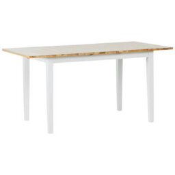 Beliani Extending Dining Table Houston Light Brown/ White 120/150 Cm 90 Cm Pine Wood - thumbnail 1