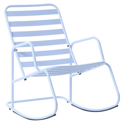 Beliani Garden Rocking Chair Turi Metal Light Blue - image 1