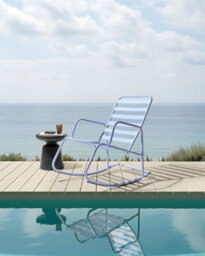 Beliani Garden Rocking Chair Turi Metal Light Blue - thumbnail 2
