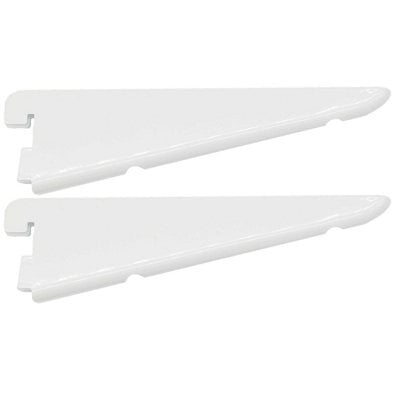 Afit White Twin Slot Brackets 170mm - Pack Of 2 - 32mm Twin Slot Adjustable Wall Shelving - image 1