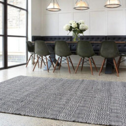 Black/white Geometric Handmade Modern Wool Easy To Clean Rug Dining Room Bedroom And Living Room-66Cm X 200Cm - thumbnail 1