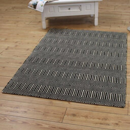 Black/white Geometric Handmade Modern Wool Easy To Clean Rug Dining Room Bedroom And Living Room-66Cm X 200Cm - thumbnail 2