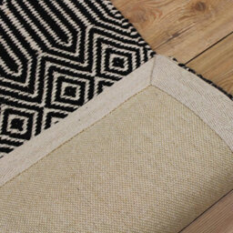 Black/white Geometric Handmade Modern Wool Easy To Clean Rug Dining Room Bedroom And Living Room-66Cm X 200Cm - thumbnail 3
