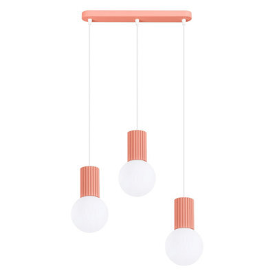 Sollux Lighting Halo Aluminum/glass Peach 3 Lights Modern Pendant Lamps - image 1