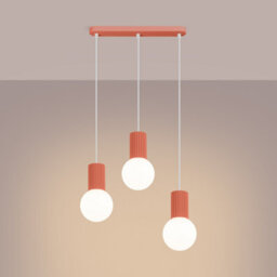 Sollux Lighting Halo Aluminum/glass Peach 3 Lights Modern Pendant Lamps - thumbnail 3