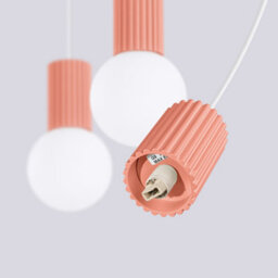Sollux Lighting Halo Aluminum/glass Peach 3 Lights Modern Pendant Lamps - thumbnail 7