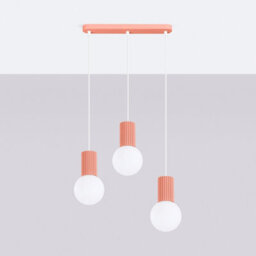 Sollux Lighting Halo Aluminum/glass Peach 3 Lights Modern Pendant Lamps - thumbnail 2