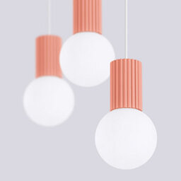 Sollux Lighting Halo Aluminum/glass Peach 3 Lights Modern Pendant Lamps - thumbnail 5