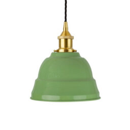 Mint Green Lincoln Painted Dome Pendant Light With Polished Brass Lamp Holder And Black Twisted Cable - Se Home - thumbnail 1