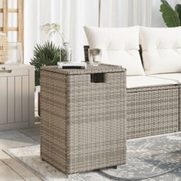 Vidaxl Propane Tank Cover Table Grey 40X40X60 Cm Poly Rattan - thumbnail 1