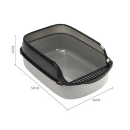 Thehotsale Grey Large Anti-Splashing Detachable Cat Litter Box - thumbnail 7