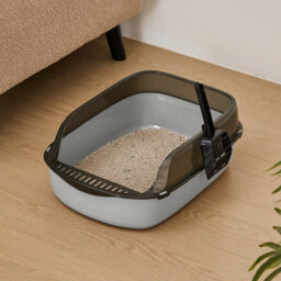 Thehotsale Grey Large Anti-Splashing Detachable Cat Litter Box