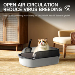 Thehotsale Grey Large Anti-Splashing Detachable Cat Litter Box - thumbnail 2