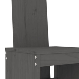Berkfield 3 Piece Garden Bar Set Grey Solid Wood Pine - thumbnail 5
