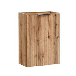 Impact Furniture Cloakroom Vanity Unit Small Bathroom Oak Wall Cabinet Slimline Narrow Ribbed Fluted 400mm Adel - thumbnail 2