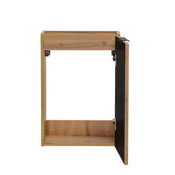 Impact Furniture Cloakroom Vanity Unit Small Bathroom Oak Wall Cabinet Slimline Narrow Ribbed Fluted 400mm Adel - thumbnail 5