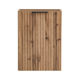 Impact Furniture Cloakroom Vanity Unit Small Bathroom Oak Wall Cabinet Slimline Narrow Ribbed Fluted 400mm Adel - thumbnail 4