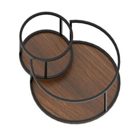 Set Of 2 Nesting Coffee Tables Round Stacking Sofa Side Tables For Living Room - thumbnail 6