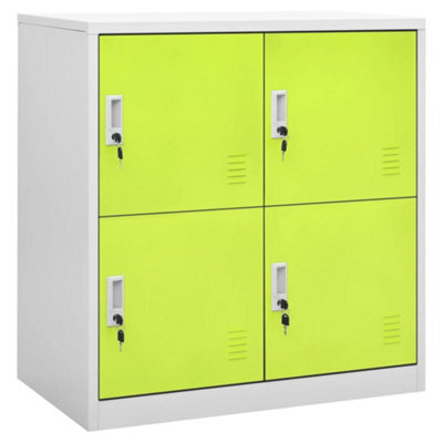 Vidaxl Locker Cabinet Light Grey And Green 90X45X92.5 Cm Steel - image 1