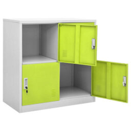 Vidaxl Locker Cabinet Light Grey And Green 90X45X92.5 Cm Steel - thumbnail 5
