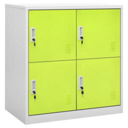 Vidaxl Locker Cabinet Light Grey And Green 90X45X92.5 Cm Steel - thumbnail 1