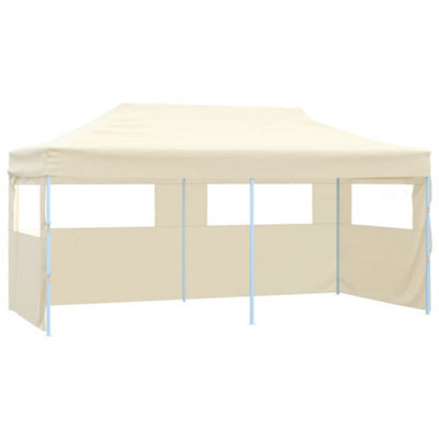 Walplus Professional Folding Party Tent Garden Gazebo Canopy With 4 Sidewalls 3X6 M Steel Cream - image 1