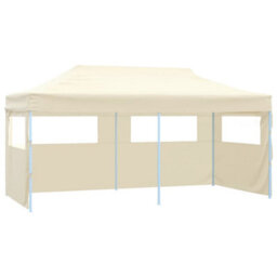 Walplus Professional Folding Party Tent Garden Gazebo Canopy With 4 Sidewalls 3X6 M Steel Cream - thumbnail 1
