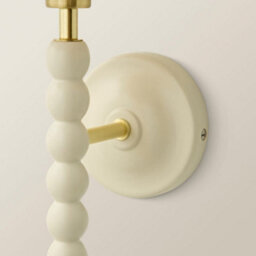 Valuelights Bobbins Cream Bobble Wall Light And Natural Trim Linen Lamp Shade - thumbnail 5