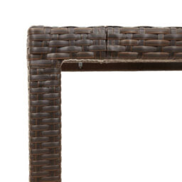 Walplus Garden Table With Glass Top Brown 90X90X75 Cm Poly Rattan - thumbnail 9