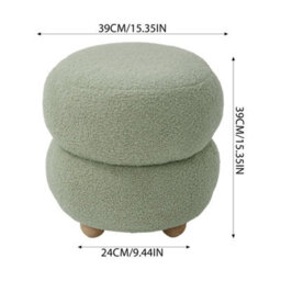 Green Footstool Ottoman Stool Pouffe Seat Vanity Dressing Table Stool - thumbnail 2
