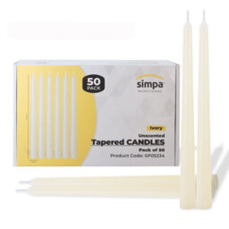 Simpa Unscented Tapered Ivory Candles 22 X 250mm - Pack Of 50 - thumbnail 1
