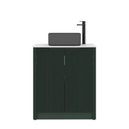 Royal Bathrooms Avenza 700mm Deep Moss Green Floor Standing Bathroom Vanity Unit 2 Door With Art Square Basin - thumbnail 6