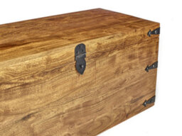 Elm Home And Products Elm Home And Garden Storage Trunk Blanket Box Coffee Table Solid Wood Oak Finish 40Cm High X 90Cm X 40Cm Fully Assembled - thumbnail 3