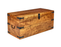 Elm Home And Products Elm Home And Garden Storage Trunk Blanket Box Coffee Table Solid Wood Oak Finish 40Cm High X 90Cm X 40Cm Fully Assembled - thumbnail 1