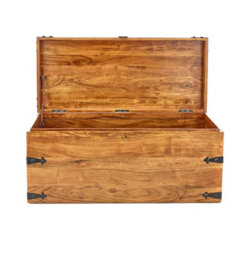 Elm Home And Products Elm Home And Garden Storage Trunk Blanket Box Coffee Table Solid Wood Oak Finish 40Cm High X 90Cm X 40Cm Fully Assembled - thumbnail 4