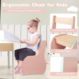 Gainoom 4-In-1 Kids Pink Table And Chair Set Children Activity Storage Table - thumbnail 7