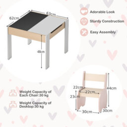 Gainoom 4-In-1 Kids Pink Table And Chair Set Children Activity Storage Table - thumbnail 2