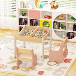 Gainoom 4-In-1 Kids Pink Table And Chair Set Children Activity Storage Table - thumbnail 8