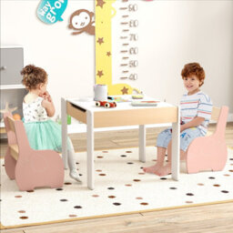 Gainoom 4-In-1 Kids Pink Table And Chair Set Children Activity Storage Table - thumbnail 9